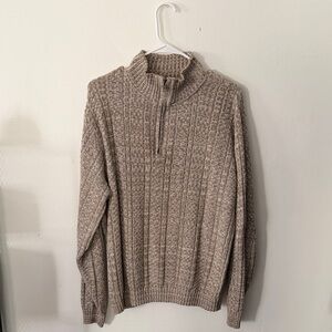 Bill Blass Beige Zip-Up Sweater